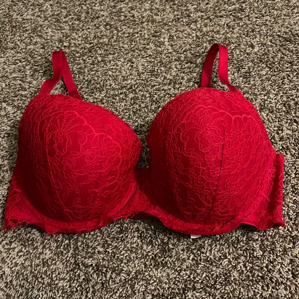 Victoria secret red laced bra